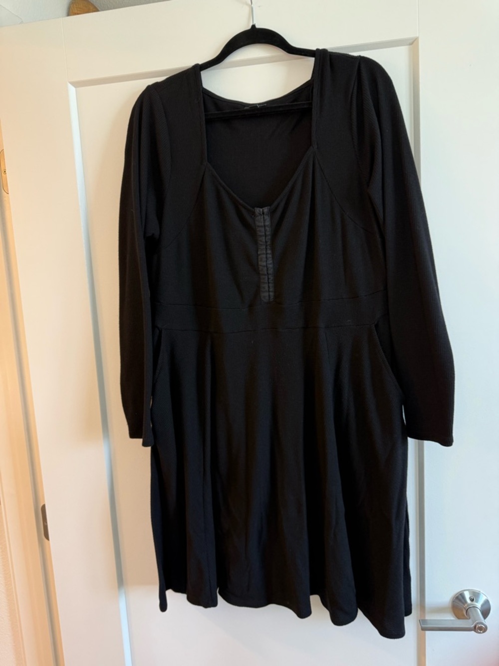 torrid Black Long-Sleeve waffle fabric dress torrid size 2 - Picture 4 of 7